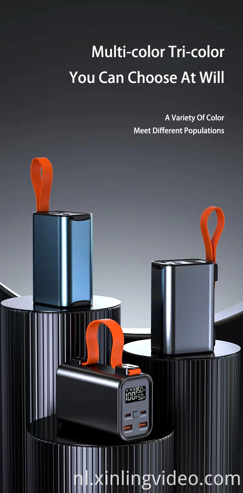 WHAYLAN NIEUWE AANSVOER VOEDING 20000MAH 30000 MAH TYPE-C KABEL MINI BACKUP Portable noodlabel PD 100W Snel opladen Mobile Power Bank voor Outdoor Home